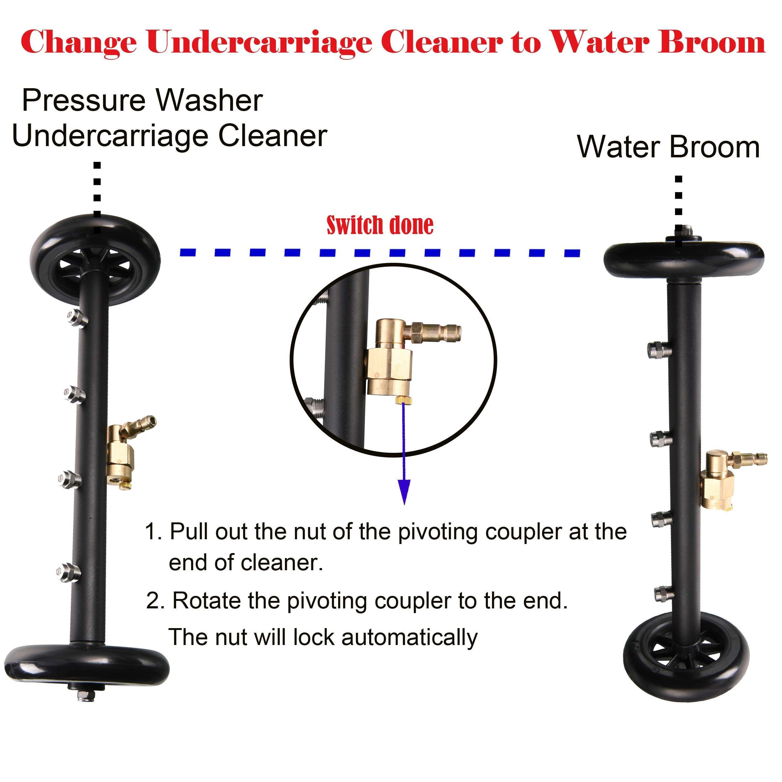 Amazon Hot Selling Under Car Washer Adjustable Multi-Nozzle Scrubber Pressure Washer Surface Cleaner
