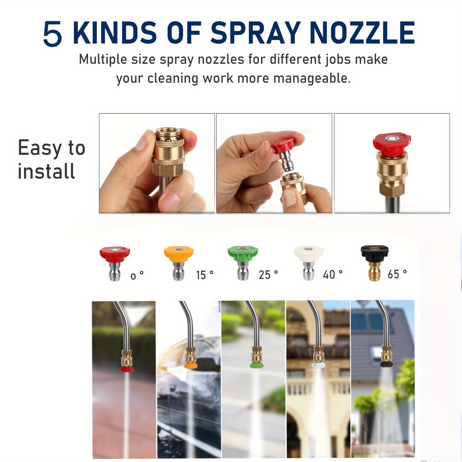 5.5m Telescoping Lance High Pressure Car Washer 1/4 Inch Quick Connection 4000 PSI Window Water Cleaner