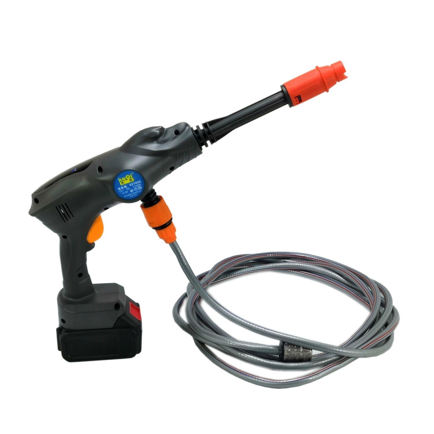 KQ-821002 Cordless car washer 21V car washing Lithuania battery machine high pressure water gun Water spray gun 4.5A capacity