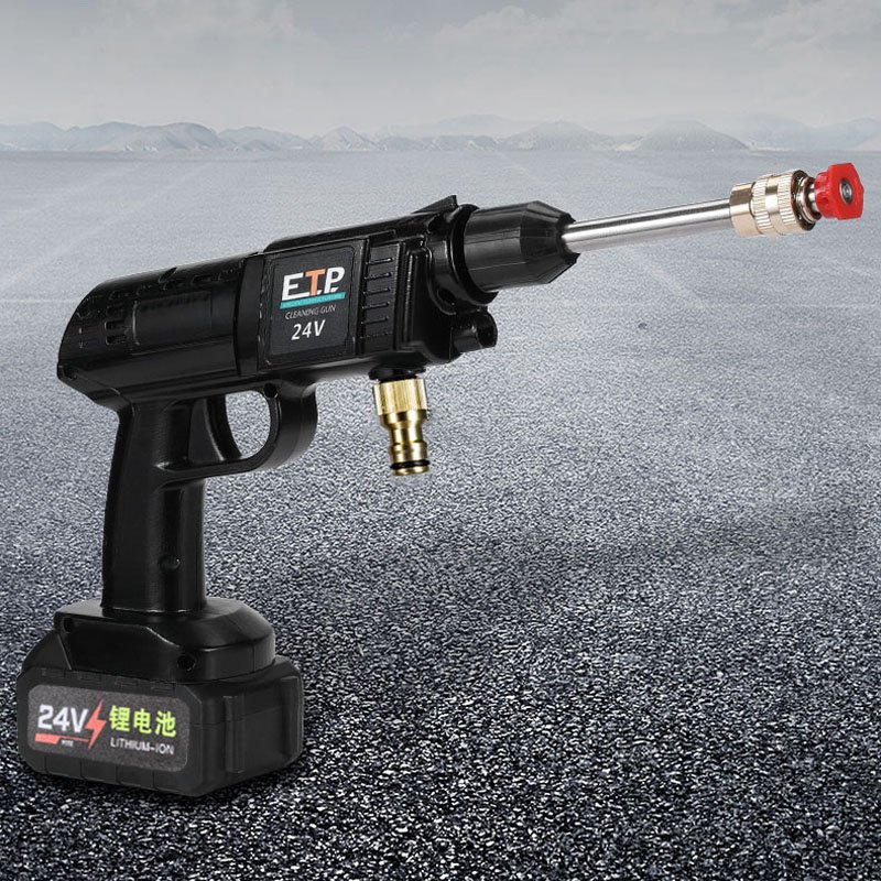 Portable 24V Powerful Cordless Car Washer Water Jet Spray Gun Pressure Washer