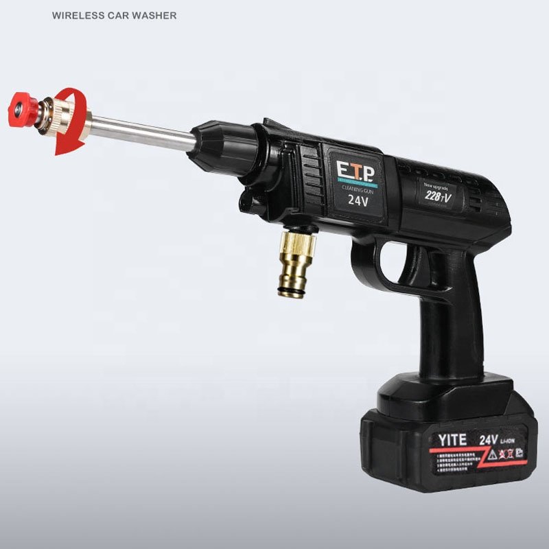 Portable 24V Powerful Cordless Car Washer Water Jet Spray Gun Pressure Washer
