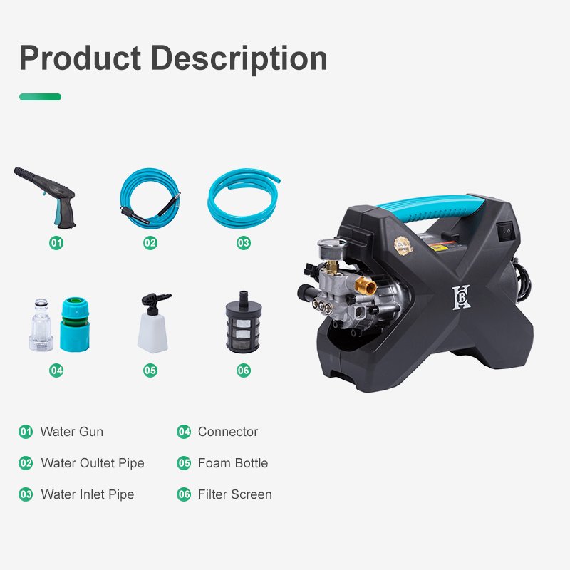 1200W 105 Bar Washing Machine Cleaning Car Carpet High Pressure Washer Washing Machine