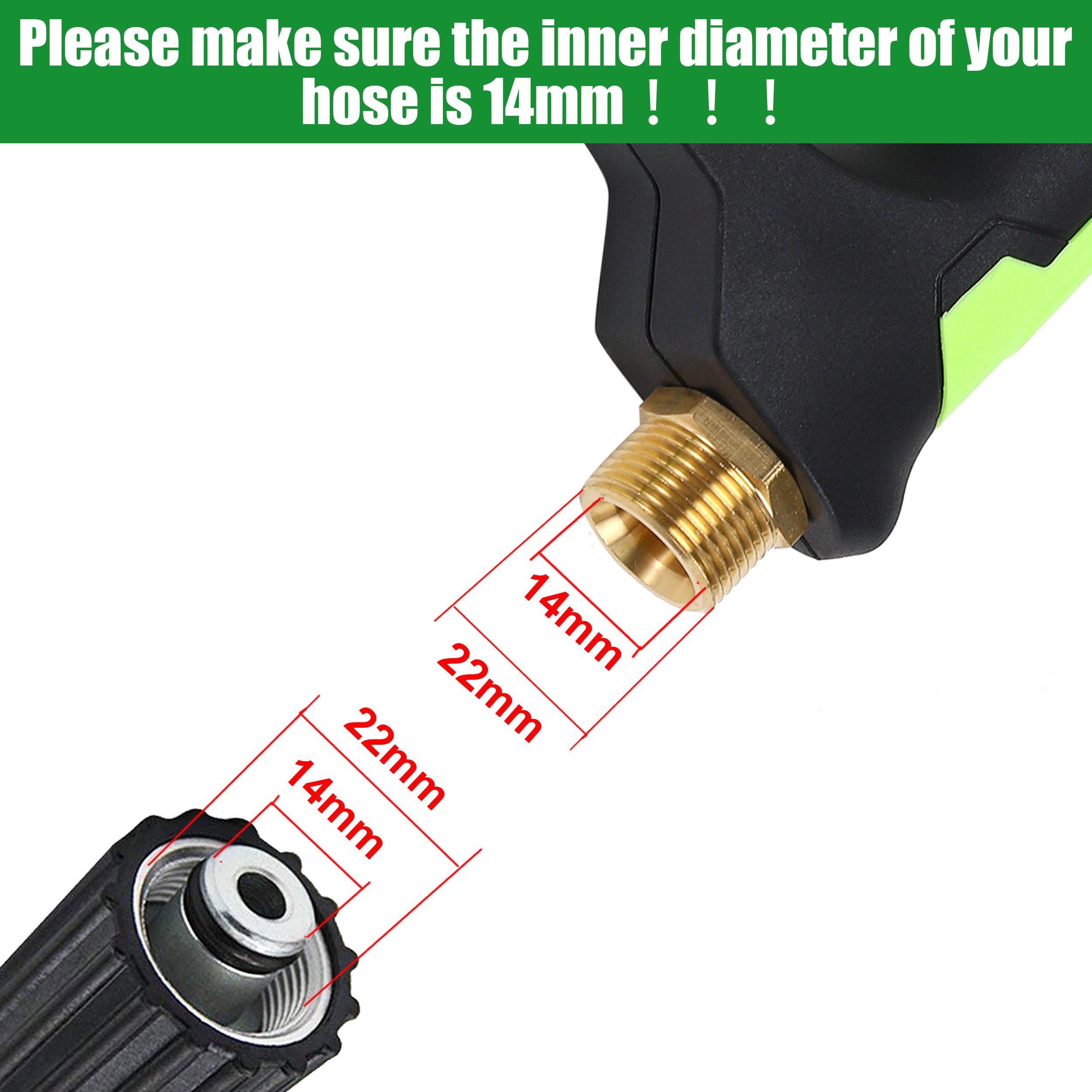 Universal Pressure Washer Short Gun Kit Green Short Power Washer Handle Gun Car Wash Spray Trigger Gun With Mitt