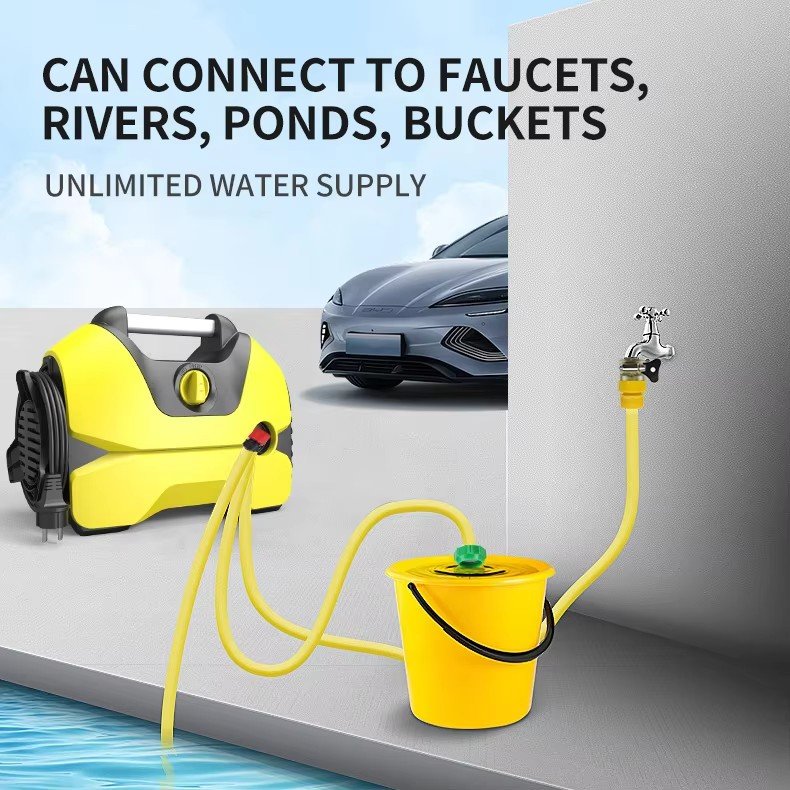 Portable High Pressure Car Washer Ultra Clean 1400 Watts Motor 5m Outlet Hose 12V Home Cleaning Pump machine