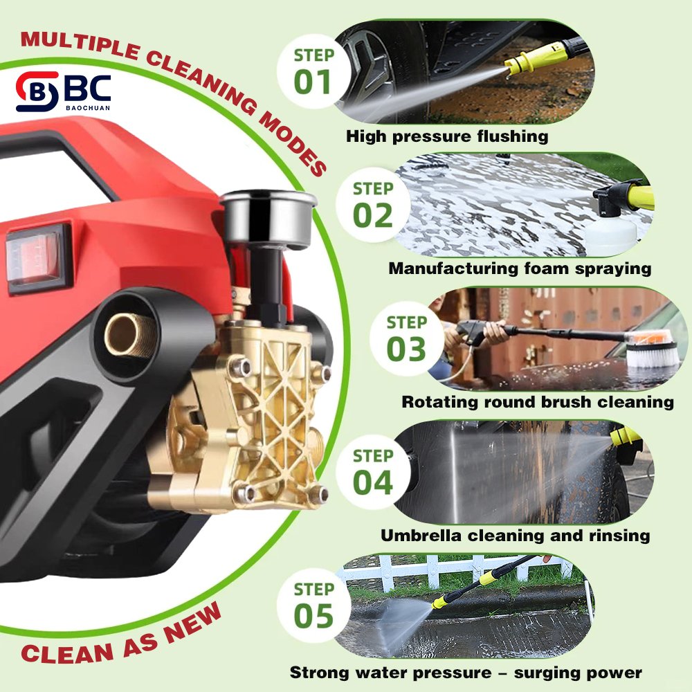 3000W 220-240V Car wash high-pressure water pump Car wash pump automatic cleaning machine Clean the air conditioner car washer