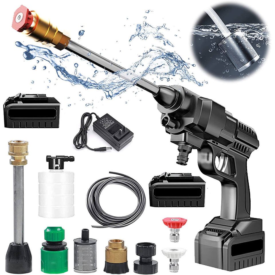 Lithium Battery 30bars High Pressure Cordless Car Washer Wireless Spray Portable Water Gun Cleaning Machine