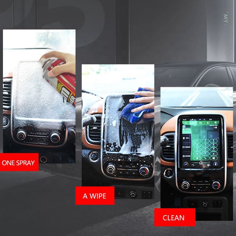 Car Cleaner factory Getsun car washer Multi-purpose Foam Cleaner Spray Foam with Brush 650ml