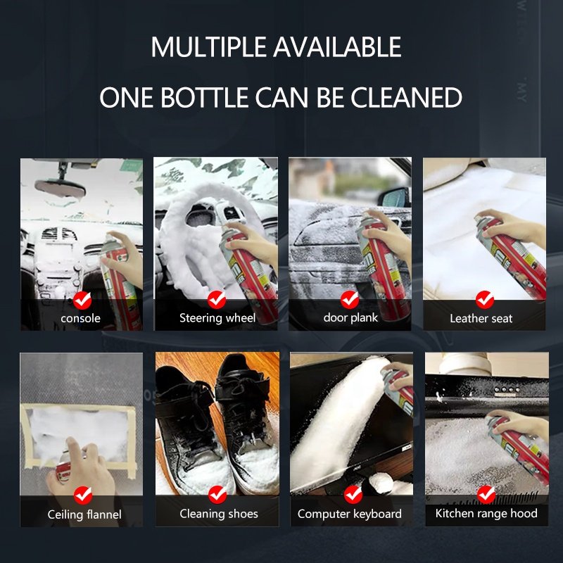 Car Cleaner factory Getsun car washer Multi-purpose Foam Cleaner Spray Foam with Brush 650ml