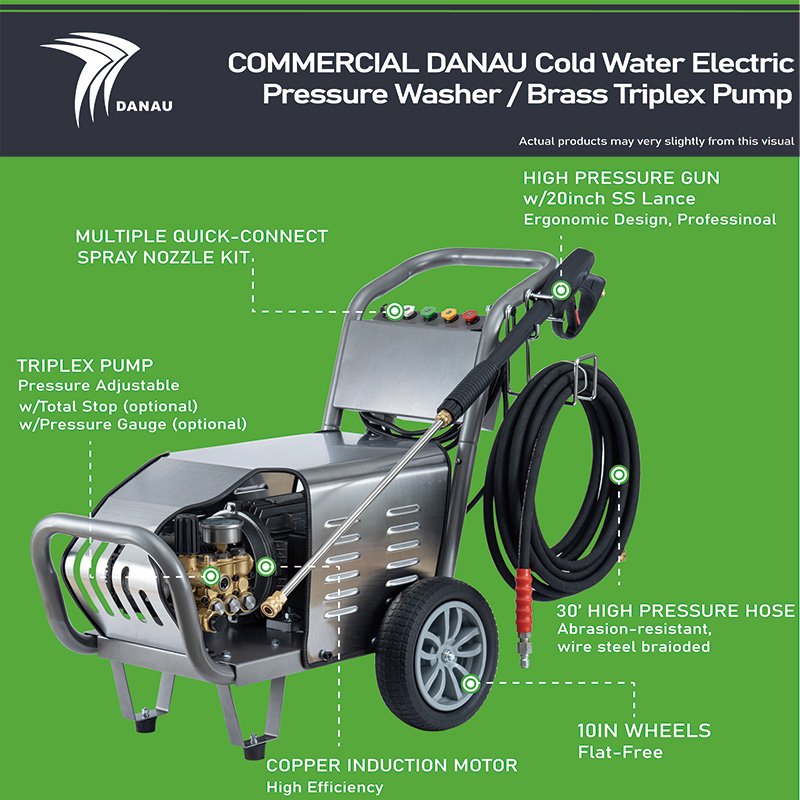 DANAU DCD-24/15CG-7T4 OEM 3600psi 248bar High Pressure Jet Water Sand Blaster Water Pressure Jet Sewer