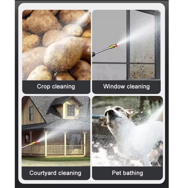 High Pressure Cordless Car Washer Wireless Spray Portable Water Gun Cleaning Machine For Irrigation With Lithium Battery*2