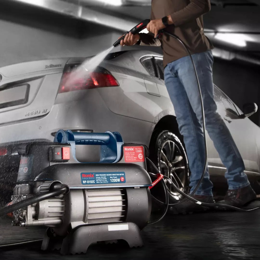 RONIX RP-0102C Professional High-performance 1200W Induction Motor 100Bar High Pressure Car Washer