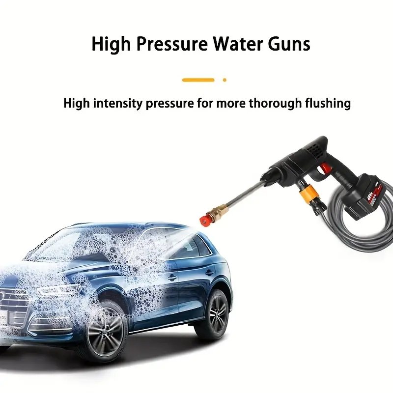 Wireless Portable Car Washer Set Car Cleaning Car Gun-like Wash Tool Kit Orange Plastic Set High Pressure