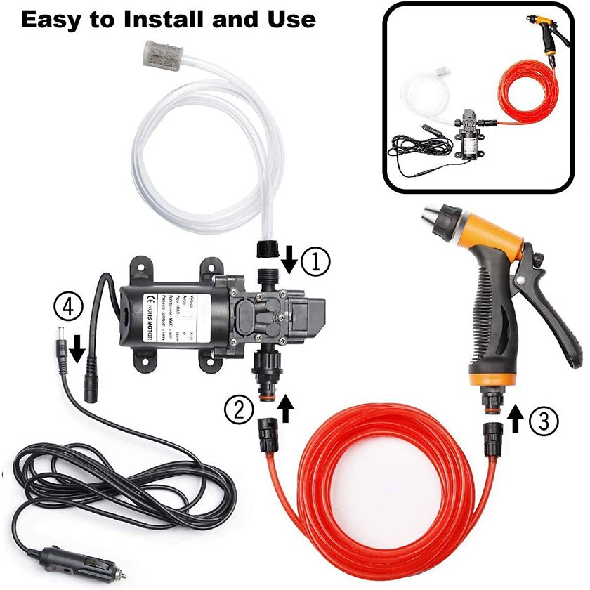 Portable High Pressure Car Washing Machine Self-priming Water Pump dc12v Car Washer