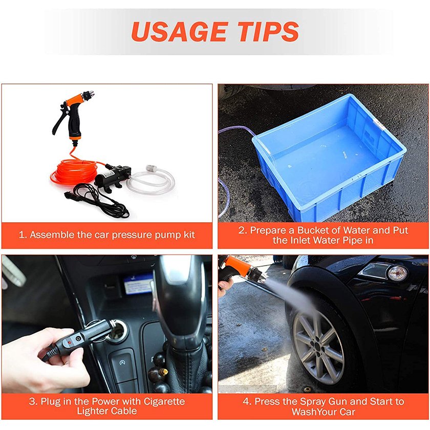 Portable High Pressure Car Washing Machine Self-priming Water Pump dc12v Car Washer