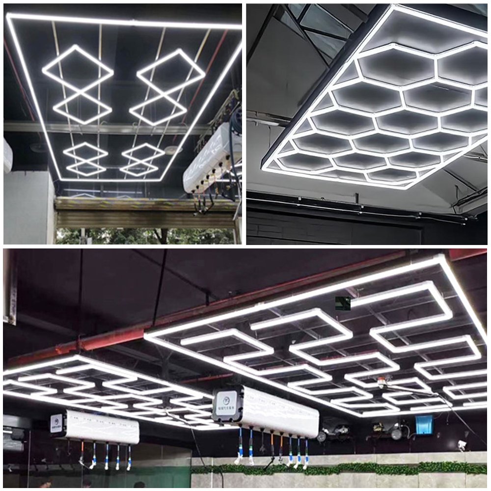 Factory Sell Hexagonal Led Light For Car Care Wash Room Led Garage Bay Ceiling Light Tool Working Led Light