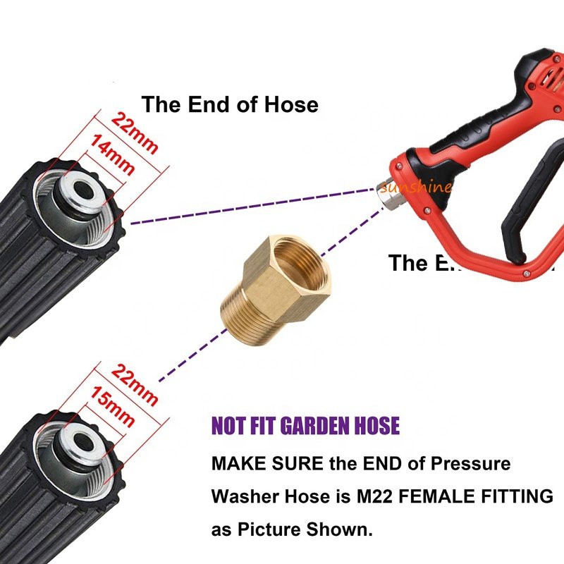 SS 280Bar High Pressure Washer Gun With Extension Rod 5 Color Nozzle Multifunctional Adapter Quick Plug Fitting For Car Washing