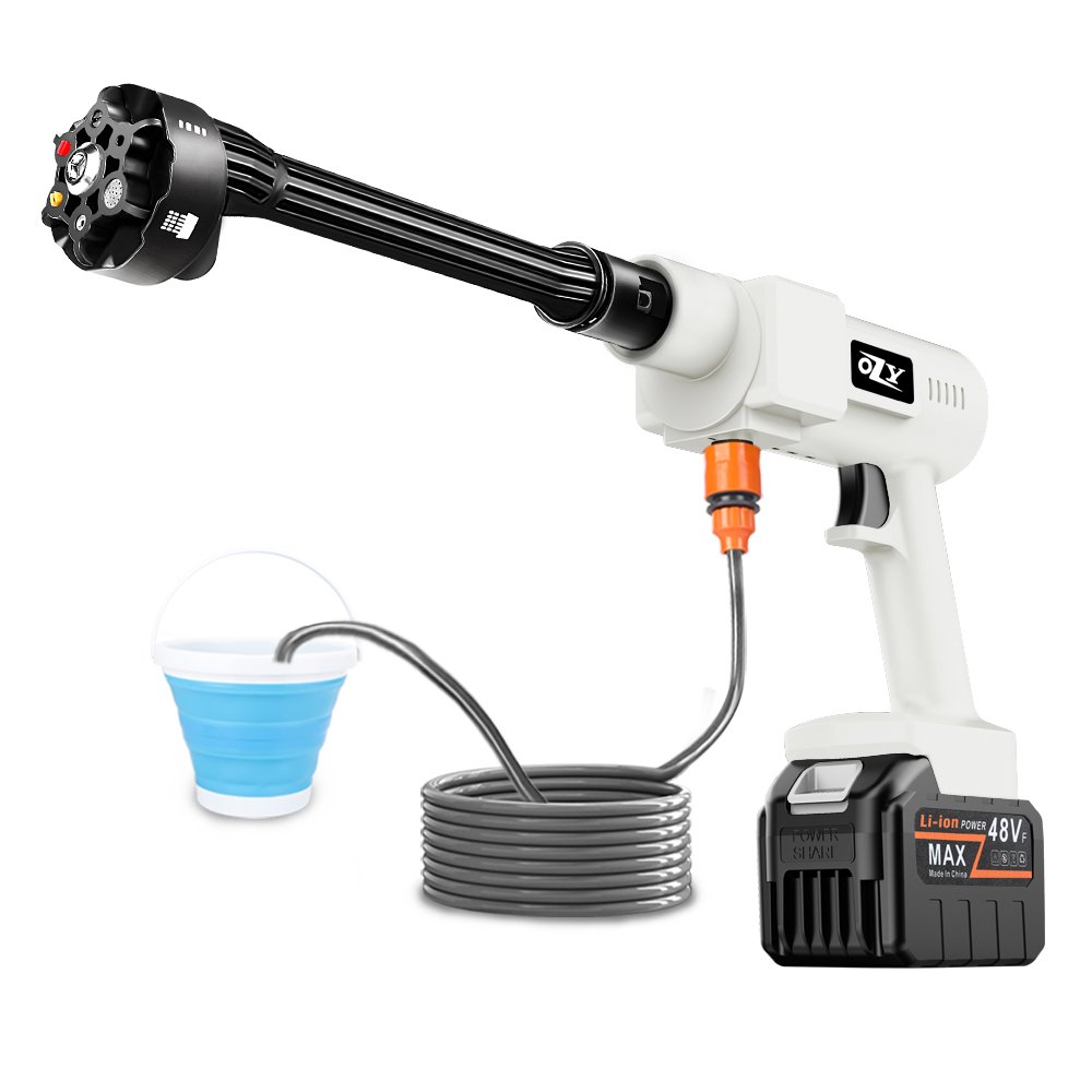 Cordless High Pressure Washer Gun High Power Electric Cleaner Self-Battery 6-in-1 Nozzle 725PSI Wireless Outdoor Car Washers