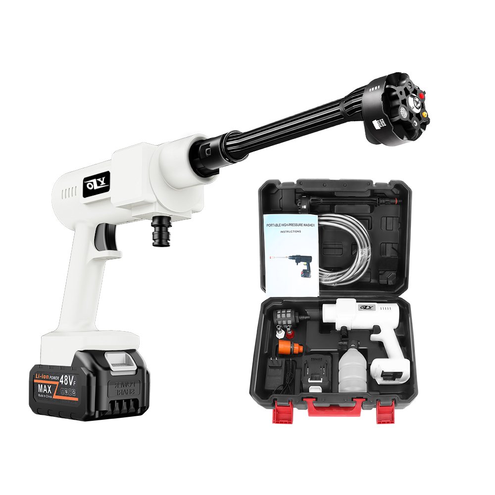 Cordless High Pressure Washer Gun High Power Electric Cleaner Self-Battery 6-in-1 Nozzle 725PSI Wireless Outdoor Car Washers