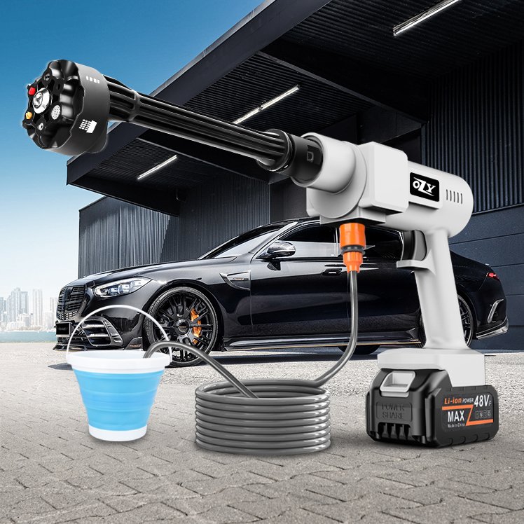 Cordless High Pressure Washer Gun High Power Electric Cleaner Self-Battery 6-in-1 Nozzle 725PSI Wireless Outdoor Car Washers