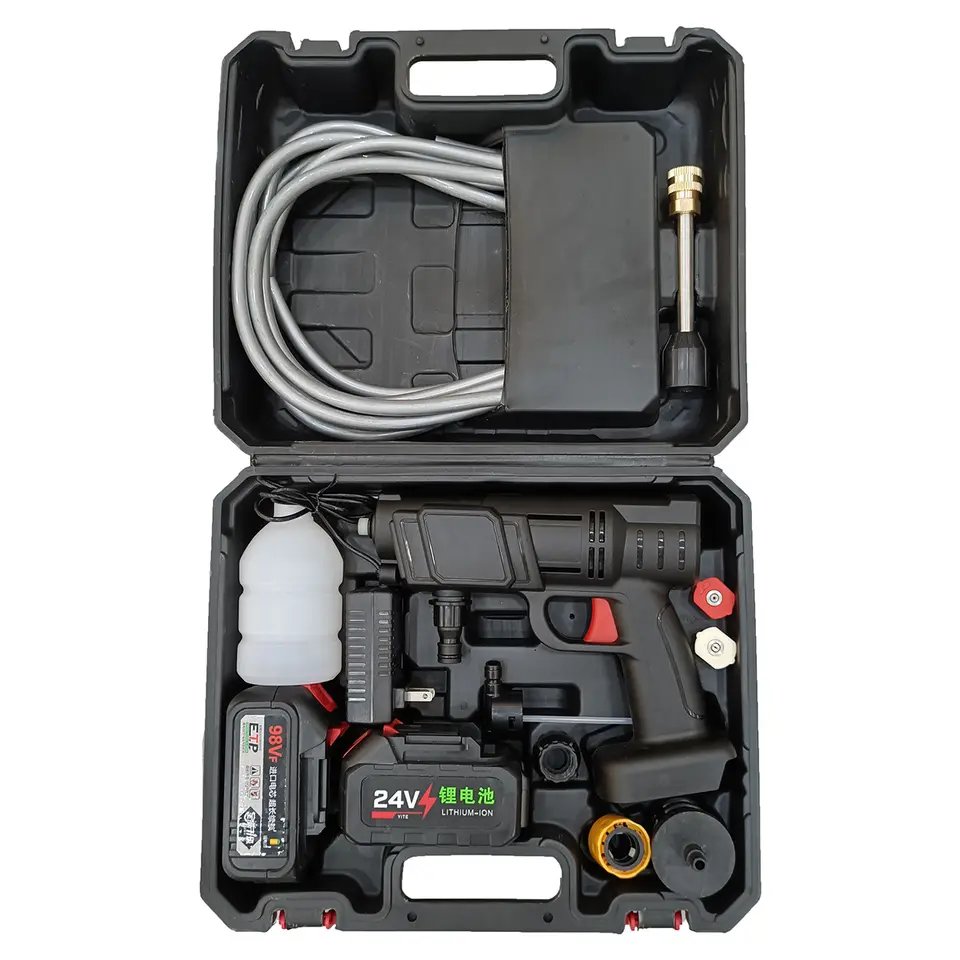 WGO3 Hot Selling 24v Max 430 Psi Portable High Pressure Car Washer with Accessories for Cleaning Floor Window Flowers