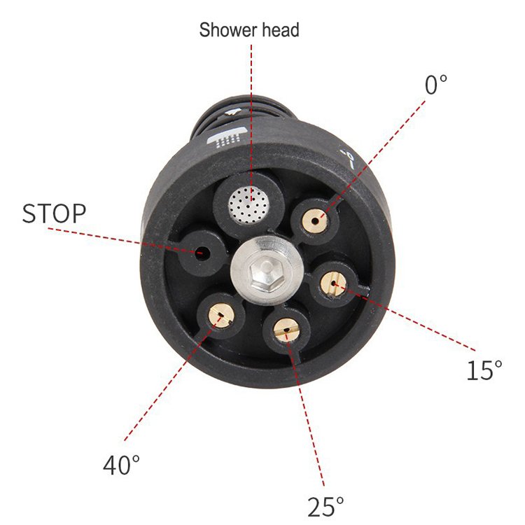 Lingzhen Hight Pressure 6-in-1 Quick Changeover Adjustable 1/4 Inch Quick Plug Portable Spray Nozzle