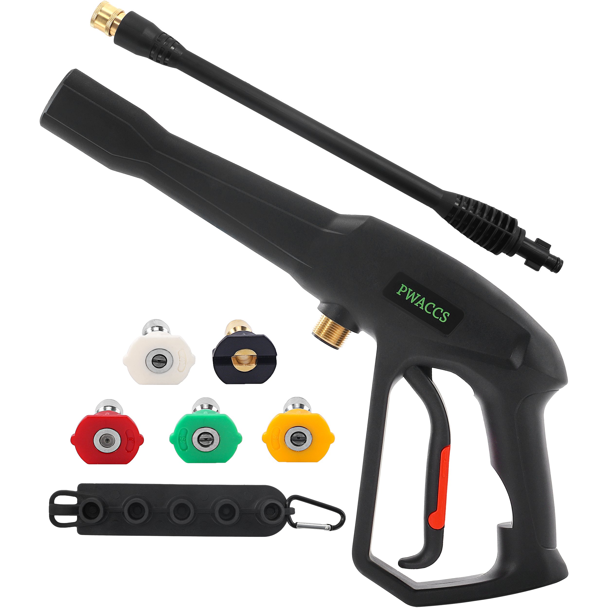 2000 Psi Pressure Washer Gun Replacement With Extension Wand Kit Trigger Handle Power Washer Gun With 5 Spray Nozzles