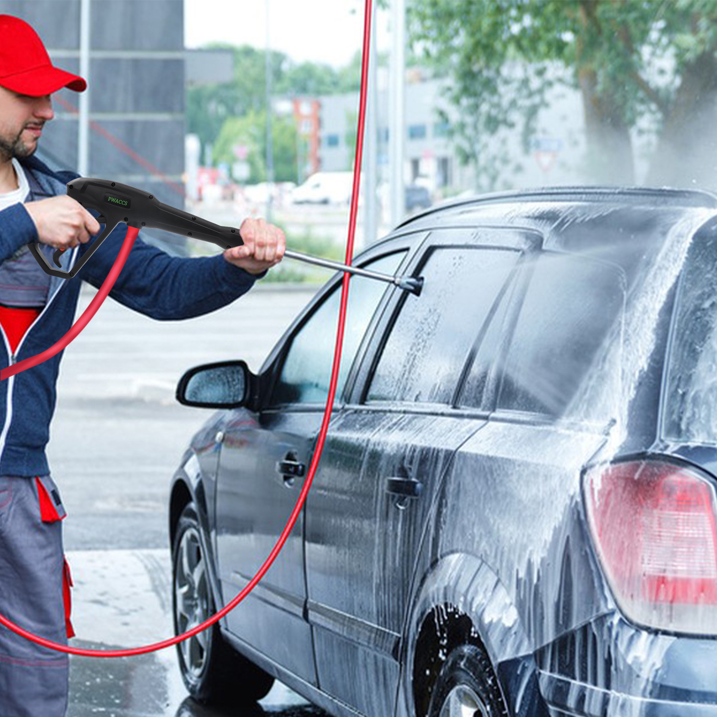 2000 Psi Pressure Washer Gun Replacement With Extension Wand Kit Trigger Handle Power Washer Gun With 5 Spray Nozzles