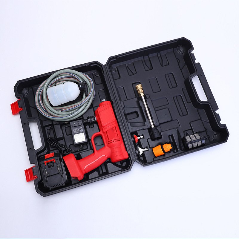 21V Cordless Portable Car Washer Gun Battery Powered Cordless Electric Pressure Washer for Car Fence Floor Cleaning