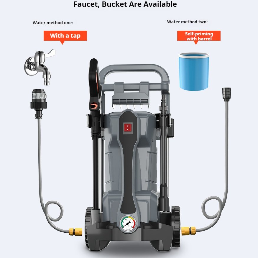 Eco Car Washing Machine High Pressure Car Washer Gun Super Booster Water Gun Pump High Power Artifact For Strong Floor Washing