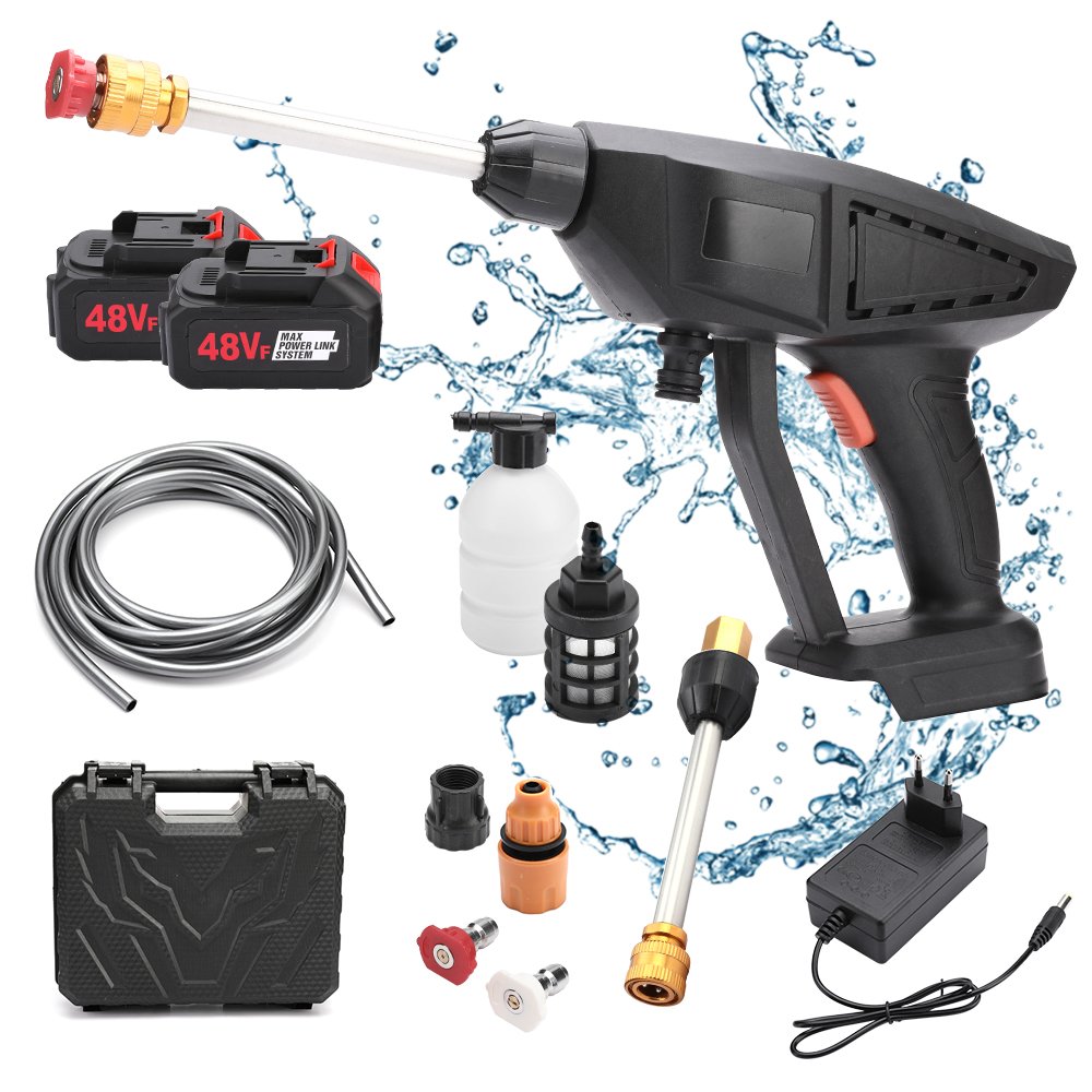 48V Mini Lithium Battery Portable Cordless Electric Car Washer High Quality Metal Gun for Car Detailing Quick Easy Cleaning