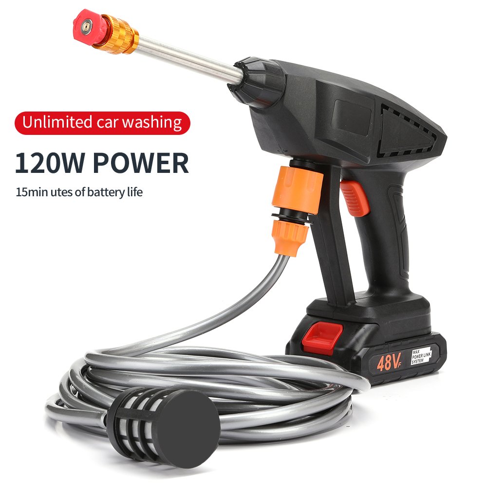 48V Mini Lithium Battery Portable Cordless Electric Car Washer High Quality Metal Gun for Car Detailing Quick Easy Cleaning