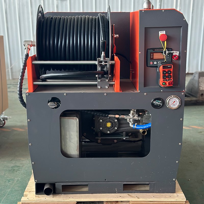 AMJET Popular 45.6kw 300bar With shock absorption sewer cleaning truck mounted sewer jetter pressure water jet cleaning machine