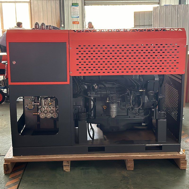 AMJET Popular 45.6kw 300bar With shock absorption sewer cleaning truck mounted sewer jetter pressure water jet cleaning machine