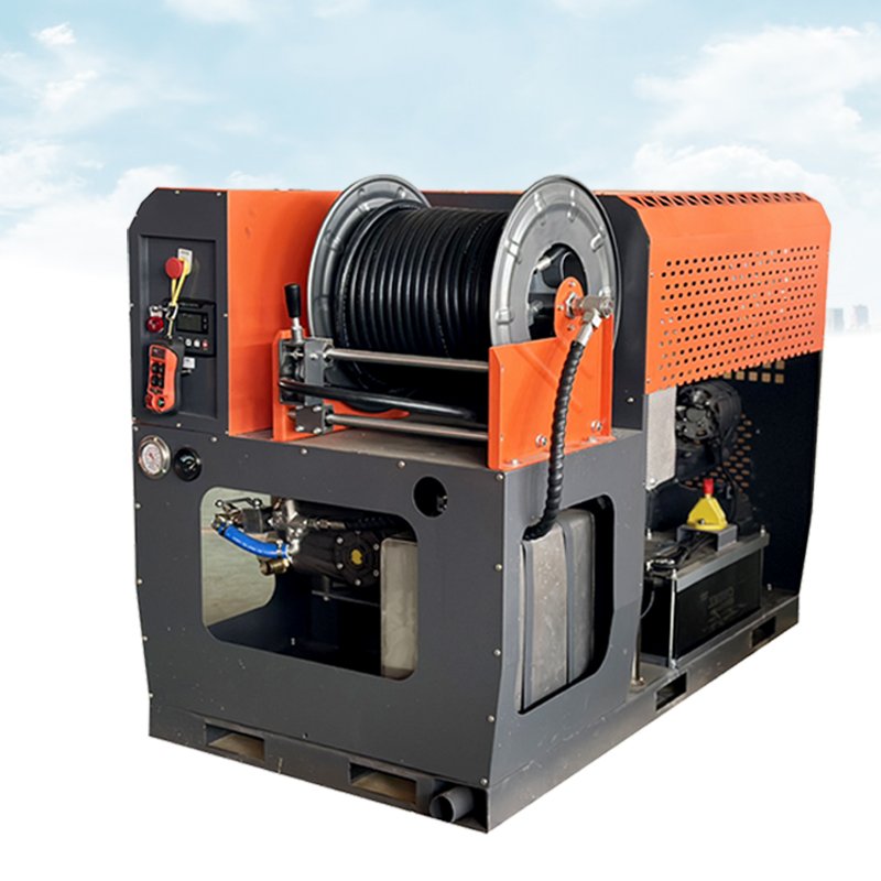 AMJET Popular 45.6kw 300bar With shock absorption sewer cleaning truck mounted sewer jetter pressure water jet cleaning machine