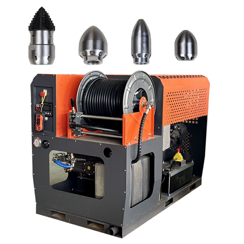 AMJET Popular 45.6kw 300bar With shock absorption sewer cleaning truck mounted sewer jetter pressure water jet cleaning machine