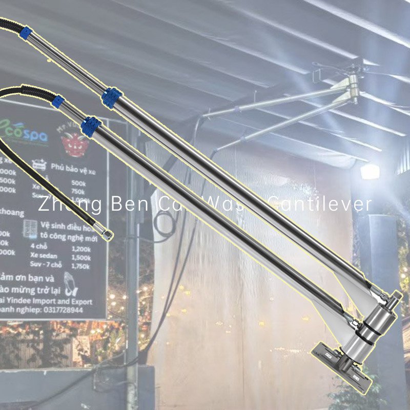 ZHONGBEN 360 Degrees Ceiling Boom High Pressure M22 Core Cantilever Stainless Steel Car Washer Telescopic Double Arm