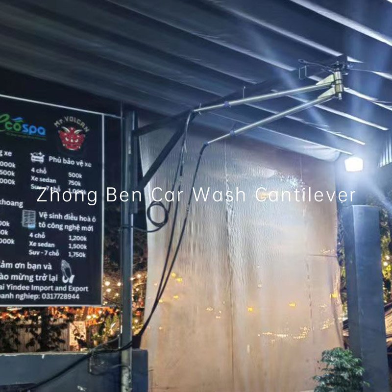 ZHONGBEN 360 Degrees Ceiling Boom High Pressure M22 Core Cantilever Stainless Steel Car Washer Telescopic Double Arm