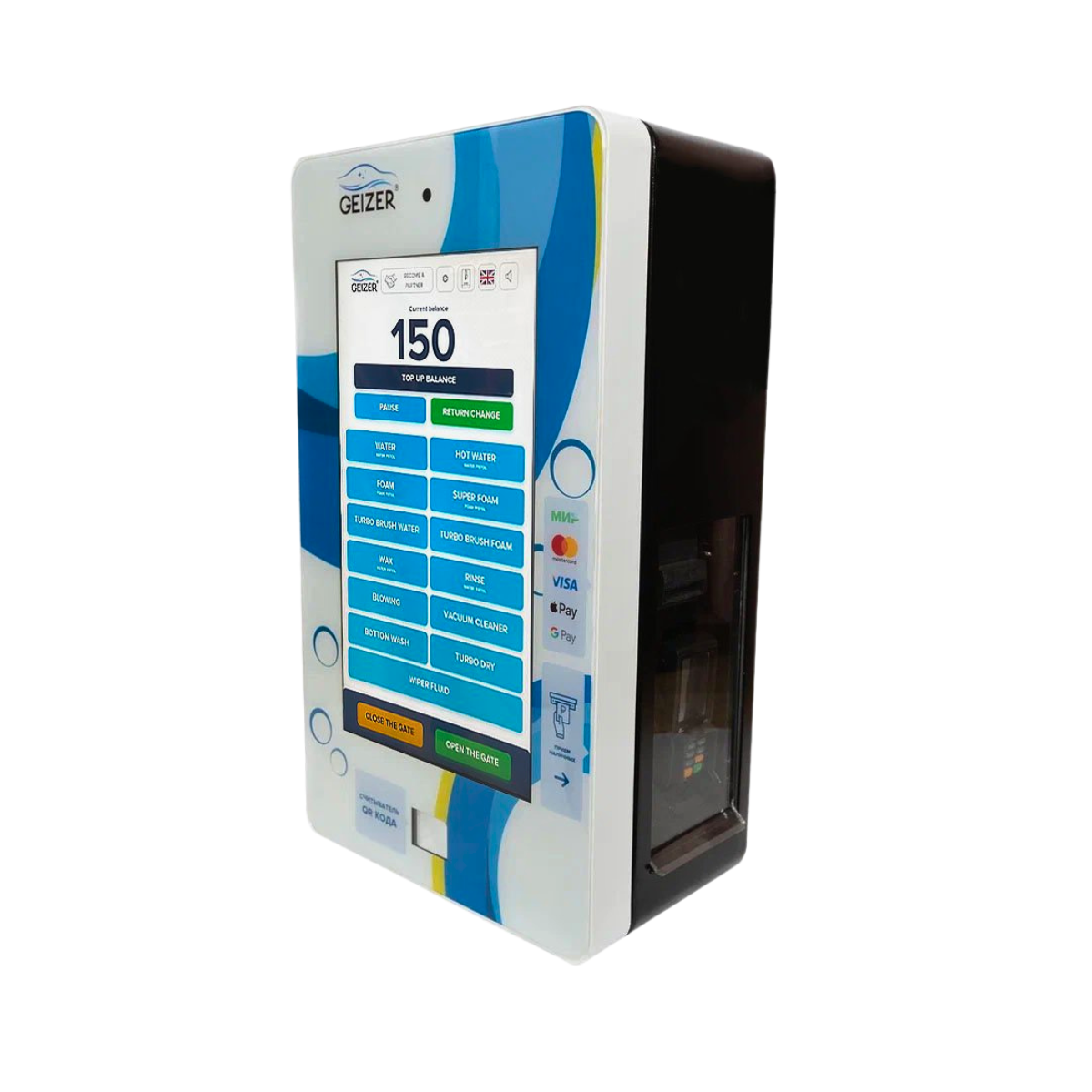 GEIZER Modern Self-Service Car Washer Galvanized Body with Polymer Touch Screen Washes Cars Efficiently
