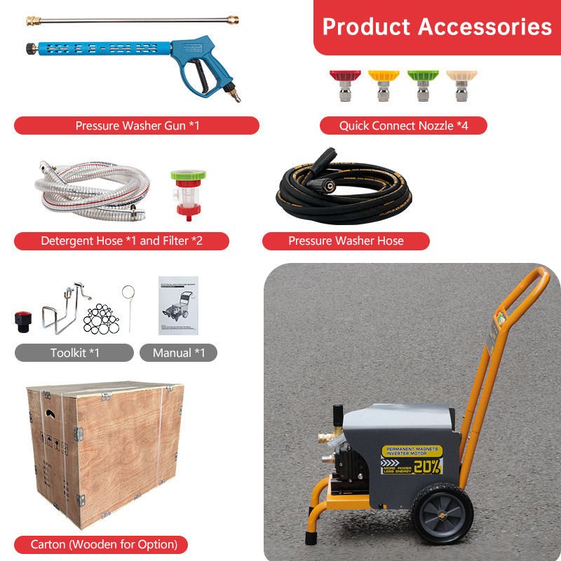 3000W Induction Motor 150Bar Portable High Pressure Car Washer 220V/50HZ 18L/min Car Wash Machine Automatic