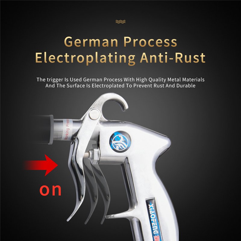 High Pressure Air Blow Gun Dry Cleaning Tool Durable Brushed Horn Cleaner