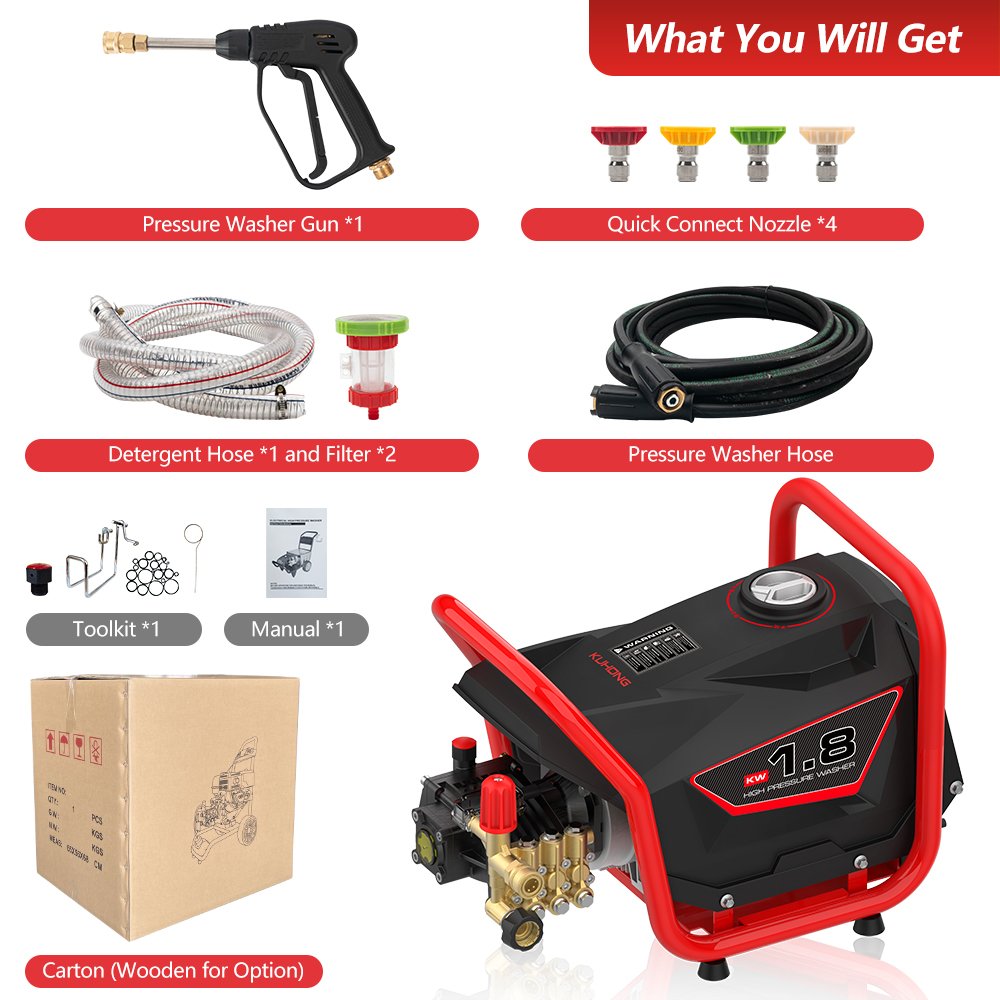 Kuhong Car washer Price Machine Cleaner 90Bar Jet Washer portable Pressure Washer Electric 220v