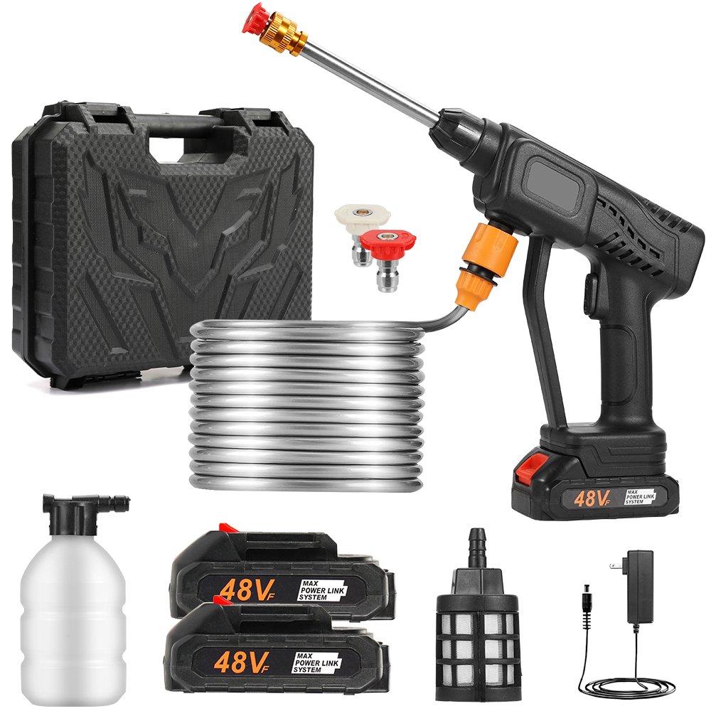 48V Portable High Pressure Wireless Lithium Battery Water Gun Car Washer Tool for Efficient Car Cleaning