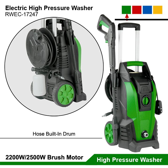 2500W Power Electric High Pressure Washer Car Wash Machine Water Jet Pump Car Cleaning Portable High Pressure Cleaners Equipment