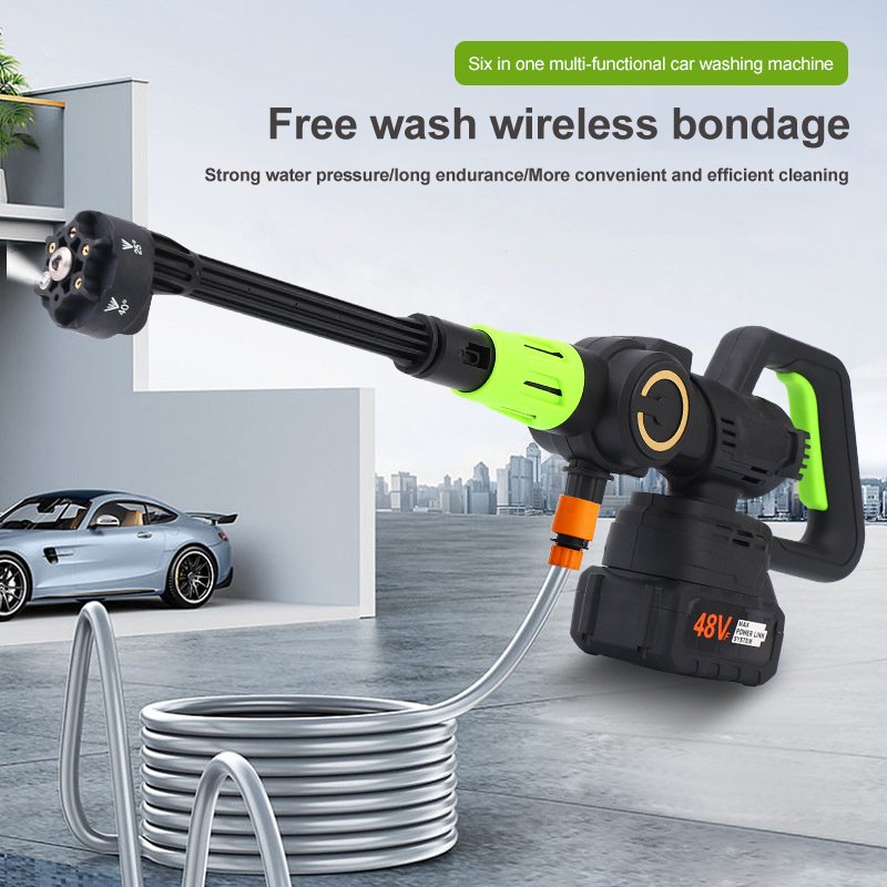 Cheap Factory Price Portable Lithium Battery 6-in-1 Wireless Car Washing Rechargeable Car Washer Machine