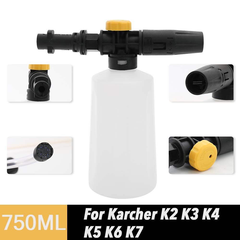 With Adjustable Sprayer Nozzle For K2 - K7 Car Pressure Washers Soap Foam Generator 750ML Snow Foam Lance