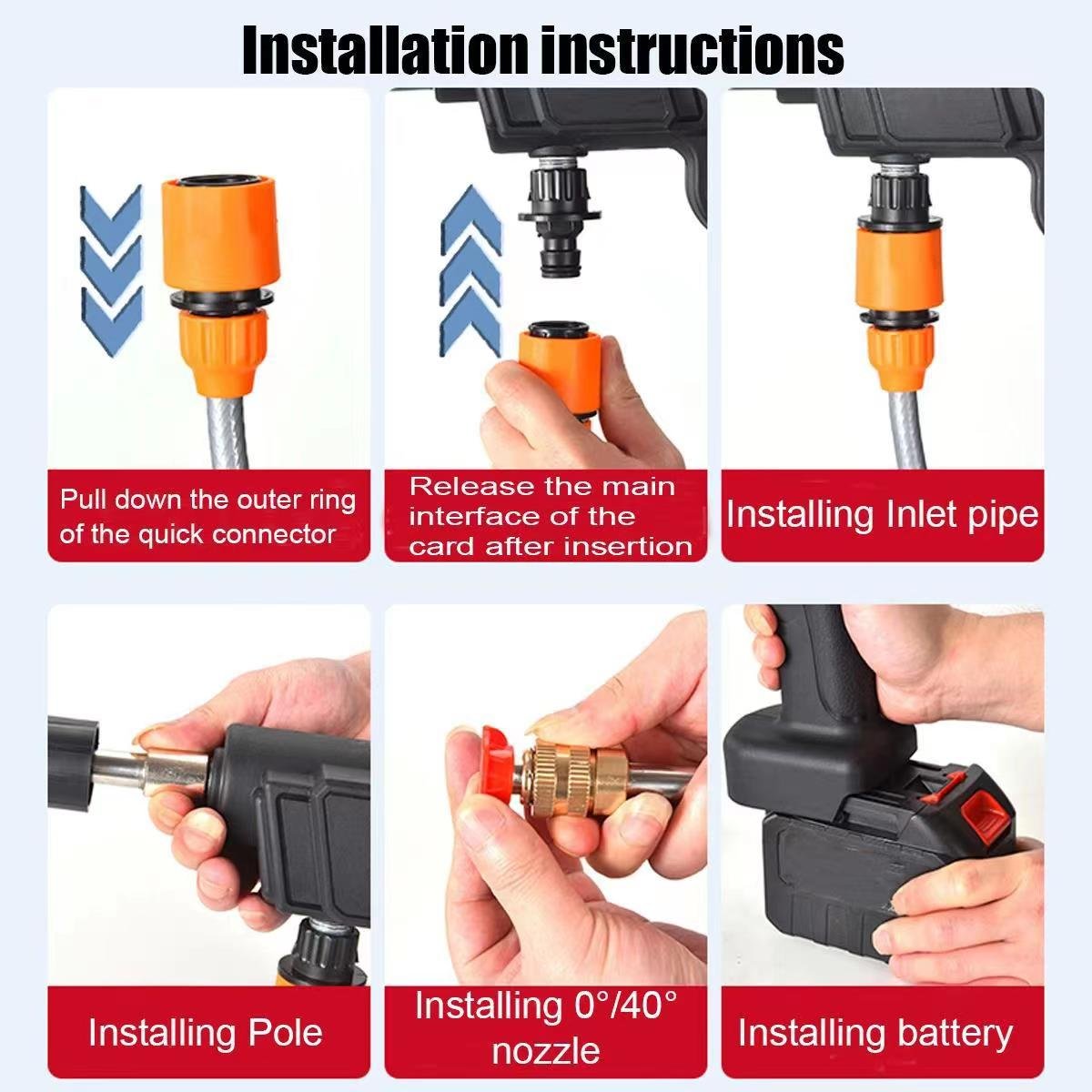 Binli wholesaler 21V electric portable cordless car wash machine washer