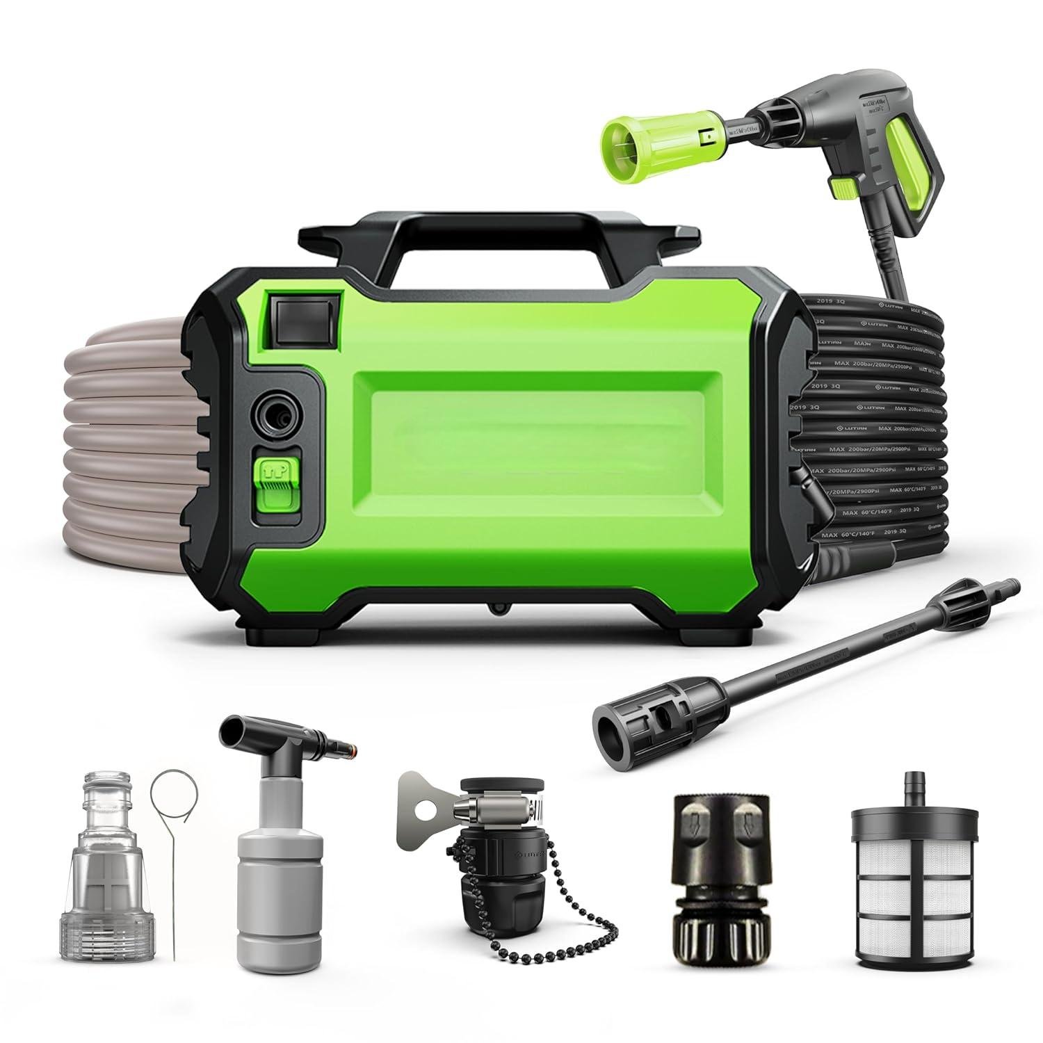 Max 1400 Watts Powerful Home & Car Washer Machine with 150 Bars High Pressure 12V Voltage Convenient Cleaning Latest Design
