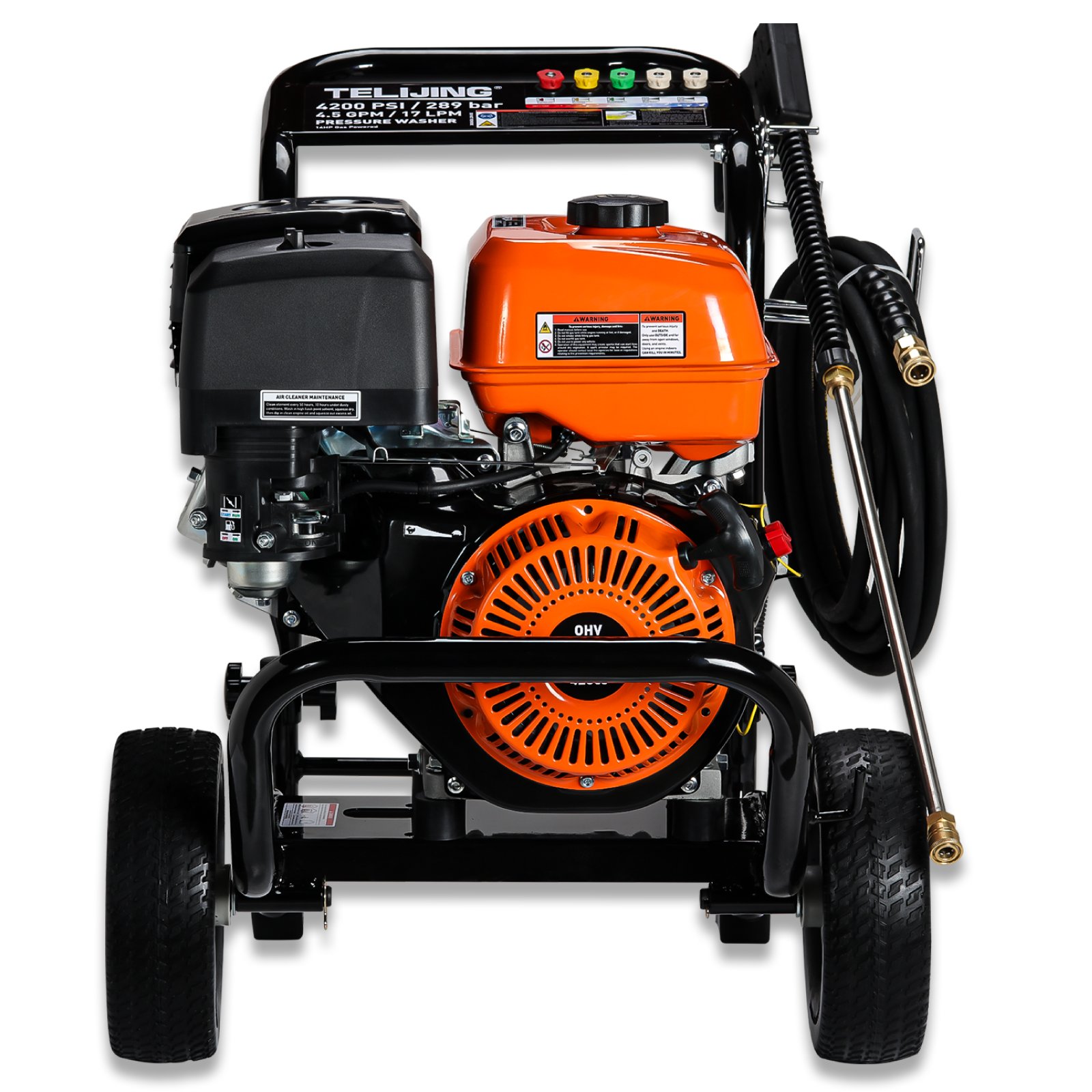 4200PSI/289Bar 8KW OHV Gasoline High Pressure Washer 420cc 3400rpm Portable Washing Machine Recoil Start for Car wash or other