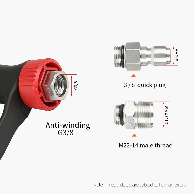 SPS 4000 PSI 280 BAR 100CM Long High Pressure Washer Gun Pressure Trigger Gun Solid Brass Car Wash Spray Gun For Car Washing