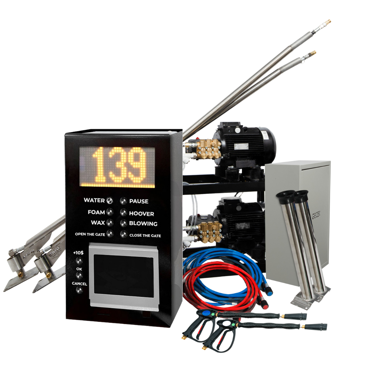 GEIZER 2024 Automatic Stainless Steel Car Washer 1500W Power Complete Set Direct from Manufacturer for Car Cleaning